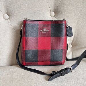 Coach Mini Town Bucket Bag With Buffalo Plaid Print C7267